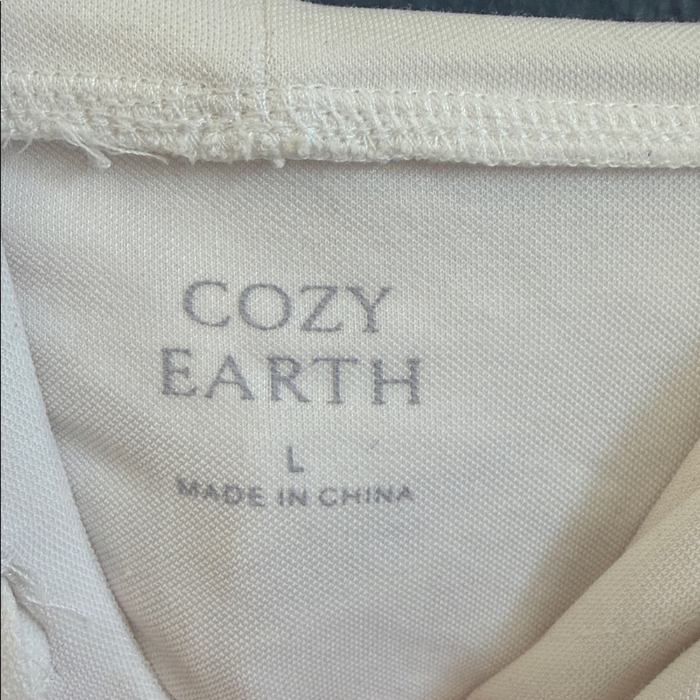Cozy Earth Lightweight Cream Hooded Pullover Sweatshirt Size Large NWOT - Picture 5 of 6